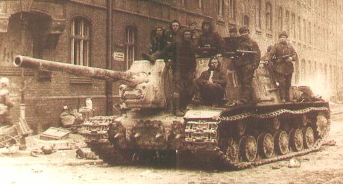 ISU-122 assault gun in Gdansk, April 1945
