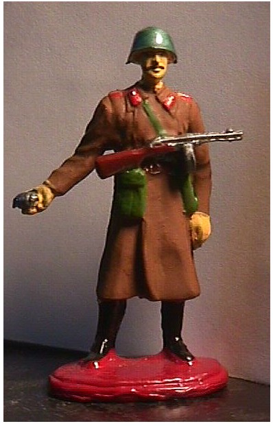 tin soldier with  hand-grenade